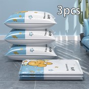 Resim KALP YAPRAĞI 3 Parça Set Vakumlu Saklama Çantaları Noel ve Cadılar Bayramı için - Tatil Süslemeleri ve Giysiler için Pompasız Yeniden Kullanılabilir Plastik Yer Tasarruflu Sıkıştırma Çantaları 