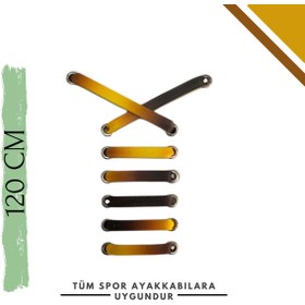 Resim MAG 120cm Siyah - Sarı - Hardal Renk Geçişli Spor Ayakkabı Bağcığı 