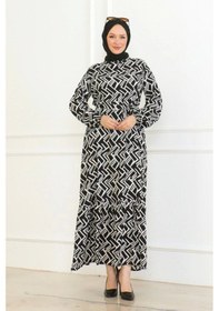 Resim Çizgi Desenli Elbise - Siyah/beyaz Siyah-beyaz Siyah - Beyaz 