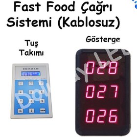 Resim Fast Food Sıra Cihazı 3 Satır Kablosuz Fast Food Sıra Cihazı 
