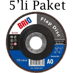 Resim 5'li Paket Flap Disk 115XP60 Ao, Güçlü ve Dayanıklı Temizlik ve Zımparalama Seti 