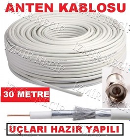 Resim Lnb Elenbi Uydu Cihazı Kablosu 30 Metre Hazır Uçlu Anten Kablosu 