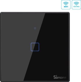 Resim Sonoff T3Eu1C 1 Kanal Wifi-Rf Akıllı Işık Anahtar Siyah 