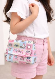 Resim MakeWell Hello Kitty Desenli Çocuk Omuz Çantası Zincir Askılı Pembe Kız Çocuk Çantası Sevimli Çapraz Çanta 