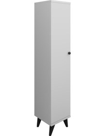 Resim Simple Çok Amaçlı Dolap 4 Raflı Tek Kapaklı 30x30x144 Beyaz Beyaz 
