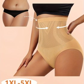 Resim 1-Pack MIOTAN Kadınlar İçin Büyük Beden Yüksek Bel Karın Kontrollü Dikişsiz Şekillendirici İç Çamaşırı - 1XL-5XL, Günlük Konfor için Yumuşak Esnek Nefes Alabilir Mesh Kalça Kaldırıcı Külotlar, Göbek Kontrolü Külotları, Zarif İç Giyim, Görünmez Hatlar, Pürüzsüz Dokulu 
