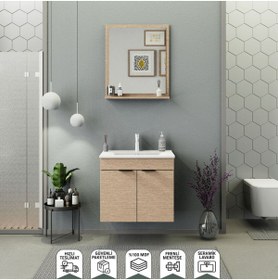 Resim BIANI Fix Arya 65 cm Banyo Dolabı Renk Aybe Bej 