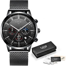 Resim Hanyang Gümüş Siyah 2022 Yeni Lıge Saatler Erkekler Kuvars Üst Marka Analog Askeri Erkek Saatler Erkekler Spor Ordu Izle Su Geçirmez Relogio Masculino + Kutu (Yurt Dışından) 