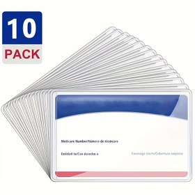 Resim 10 Adet Premium Şeffaf Kart Koruyucular - Kredi Kartları, İş Kimlikleri ve Daha Fazlası için Yumuşak, Su Geçirmez PVC Kılıflar - Şık Beyaz 