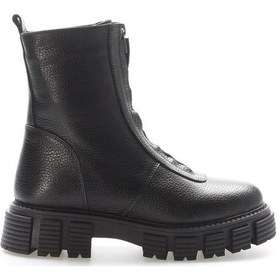 Resim Hakiki Deri Kürklü Kadın Klasik Bot 710kza6006 Siyah Floter 