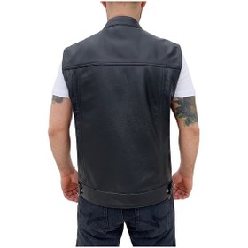 Resim The Biker Jeans California Deri Motosiklet Yeleği 