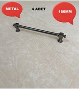 Resim Homdep 160mm Kale Model Mobilya Mutfak Çekmece Dolap Dolabı Kulpu Kulbu Kulpları 4 Adet Füme Füme 