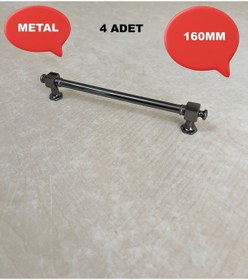 Resim Homdep 160mm Kale Model Mobilya Mutfak Çekmece Dolap Dolabı Kulpu Kulbu Kulpları 4 Adet Füme Füme 