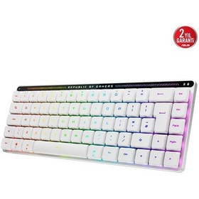 Resim Asus Rog Falchıon Rx Low Profile Rgb Kablosuz Beyaz Mekanik Red Switch Türkçe Gaming Klavye 