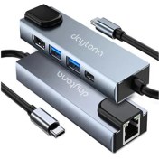 Resim Daytona HC-13M Macbook Android Uyumlu Type-C To 3*usb 3.0 4K HDMI Ethernet RJ45 Çevirici Hub Adaptör 