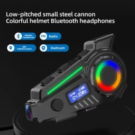 Resim Vothoon K19 Kameralı Motosiklet Kask Bluetooth Kulaklık Su Geçirmez Intercom Radyolu hafıza kartlı 