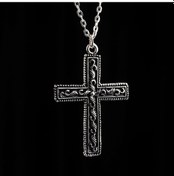 Resim Vintage Büyük Haç Işareti Erkek Kolye Takı Aksesuar K24 T5 