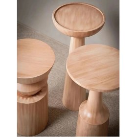 Resim 3'Lü Fiskos Yan Sehpa Timeless Mantar Sehpa - Mushroom Table 3 Pieces 