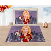 Resim Bk Gift Kişiye Özel Kadın Emlakçı Karikatürlü 1000 Parça Profesyonel Puzzle-2 