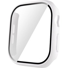Resim Ekılıf - İos Watch 10 42mm Uyumlu - Kasa Koruyucu Sert Pc Kasa Ve Ekran Koruyucu Watch Gard 35 - Beyaz 