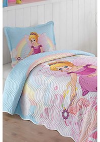 Resim Örtüm Pinkgirl Tek Kişilik Kapitone Yatak Örtüsü Takımı - Pembe 