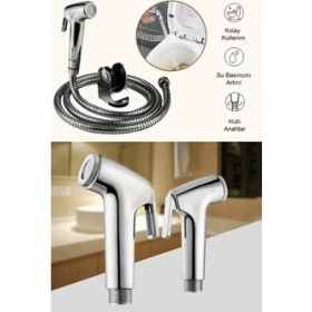 Resim Paoss Taharetmatik Spiralli Taharet El Duşu Debi Ayarlı El Tuvalet Sprey 