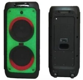 Resim Junglee Süper Bass Büyük Boy Bluetooth Hoparlör LED Işıklı Çift Hoparlör Kablosuz Mikrofonlu Karaoke Speaker 