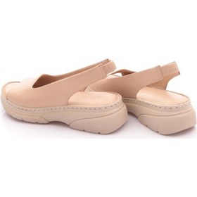 Resim Dgn 016 Kadin Lastik Detayli Sandalet Bej 
