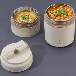 Resim Aryıldız Bento Katlı Lunch Box Beige 620 ml 