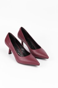 Resim Genel Markalar Kadın Sivri Burun Stiletto İnce Topuklu Ayakkabı Vera Bordo 