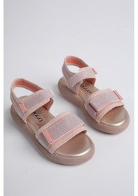 Resim Muggo Cruz Garantili Günlük Ortopedik Hafif Taban Simli Ve Cırtlı Kız Çocuk Sandalet 001 