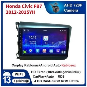 Resim Honda-civic-fb7-2012-2015yıl Carplay 9inç 4/32gb Multimedya 