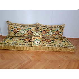 Resim Coton Şark Köşesi Anadolu Desenli Minder Takımı Sarı 
