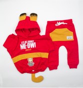 Resim Jikko Baby Garfield Kapşonlu Sweat Eşofman Pijama Pantolon Bebek Takım 2'li Nakışlı Takım 8547 