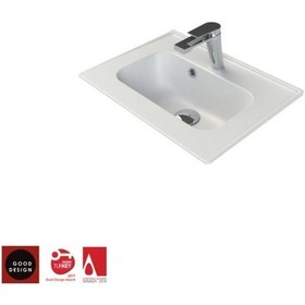 Resim Turkuaz Blue Etajer Uyumlu Lavabo 50 x 36.5 CM 
