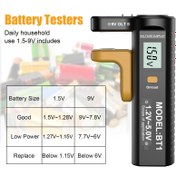 Resim Pil Test Cihazı, ABS Reçine, Siyah, LED Ekran, Kaymaz, Montaj Gerekmez, Ev Kullanımı İçin, 36V Maksimum, 0.01 Hassasiyet, Pil Dahil Değil, Endüstriyel Ölçüm Aleti 