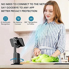 Resim SHABD TELEPhone Otomatik Yüz Takip Gimbal Sabitleyici 360° Döndürme Masaüstü Elde Taşınabilir Gimbal Telefon Tripodu Canlı Akış için-C 