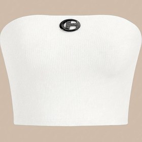 Resim Kadınların Seksi Dar Kesim Askısız Tüp Üstü - Pürüzsüz Kabartmalı Esnek Kumaş, Düz Renk, Bahar Yaz Sonbahar için Makinede Yıkanabilir, Akşam Giyimiye Uygun Çok Yönlü Rahat 