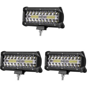 Resim 3x 7 Inç 120W Combo LED Işık Çubukları Iş Için Spot Taşkın Işın Offroad Boat Araba Traktör Kamyonu 4x4 Suv Atv 12V 24V (Yurt Dışından) 