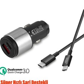 Resim 45w Hızlı Araç Şarj Aleti Type C Telefonlar İçin 45w Hızlı Araba 