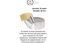 Resim 20 mt Parlak Metalik Gri Tezgah Lavabo Kenar Bandı Sızdırmaz Isıya Dayanıklı Bant Su Izolasyon 3 Ad. 