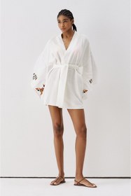 Resim SS6185 Desenli Kimono - SARI / S 