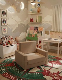 Resim LENSA HOME Çocuk Koltuğu Komple Sünger Katlanabilir Yataklı - Çocuk Minderi 0-4 Yaş 