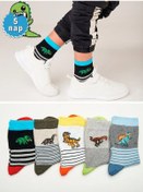 Resim Bellavıa Erkek Çocuk Yüksek Baskılı Çorap Seti 5 Çift 122549263 Koyu Gri 