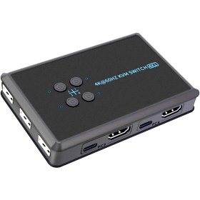 Resim POWERMASTER PM-12016 4K 4 KANAL HDMI KVM SWITCH (4 BİLGİSAYARI TEK ELDEN YÖNETİN) 