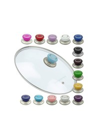 Resim Tencerelere Tavalara Uygun Cam Tencere Kapağı Tava Kapak 32 Cm-Mor 