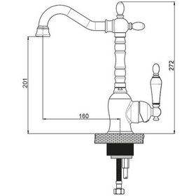 Resim Gpd Retro Tek Gövde Lavabo Bataryası Krem Granit Renk Mtl180-Kg 