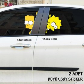 Resim Automod kız erkek sağ sol cam uyumlu cam sticker yeni nesil büyük boy etiket 2li 