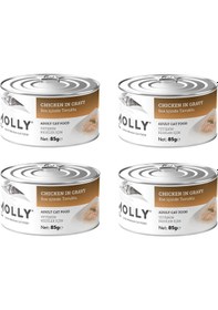 Resim Molly Tavuklu Sos İçinde Yetişkin Kedi Konservesi 85 Gr. X 4 Adet 