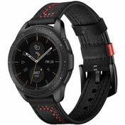 Resim Gear S2 (20mm) Uyumlu KRD-19 Deri Zore Kordon-Siyah 